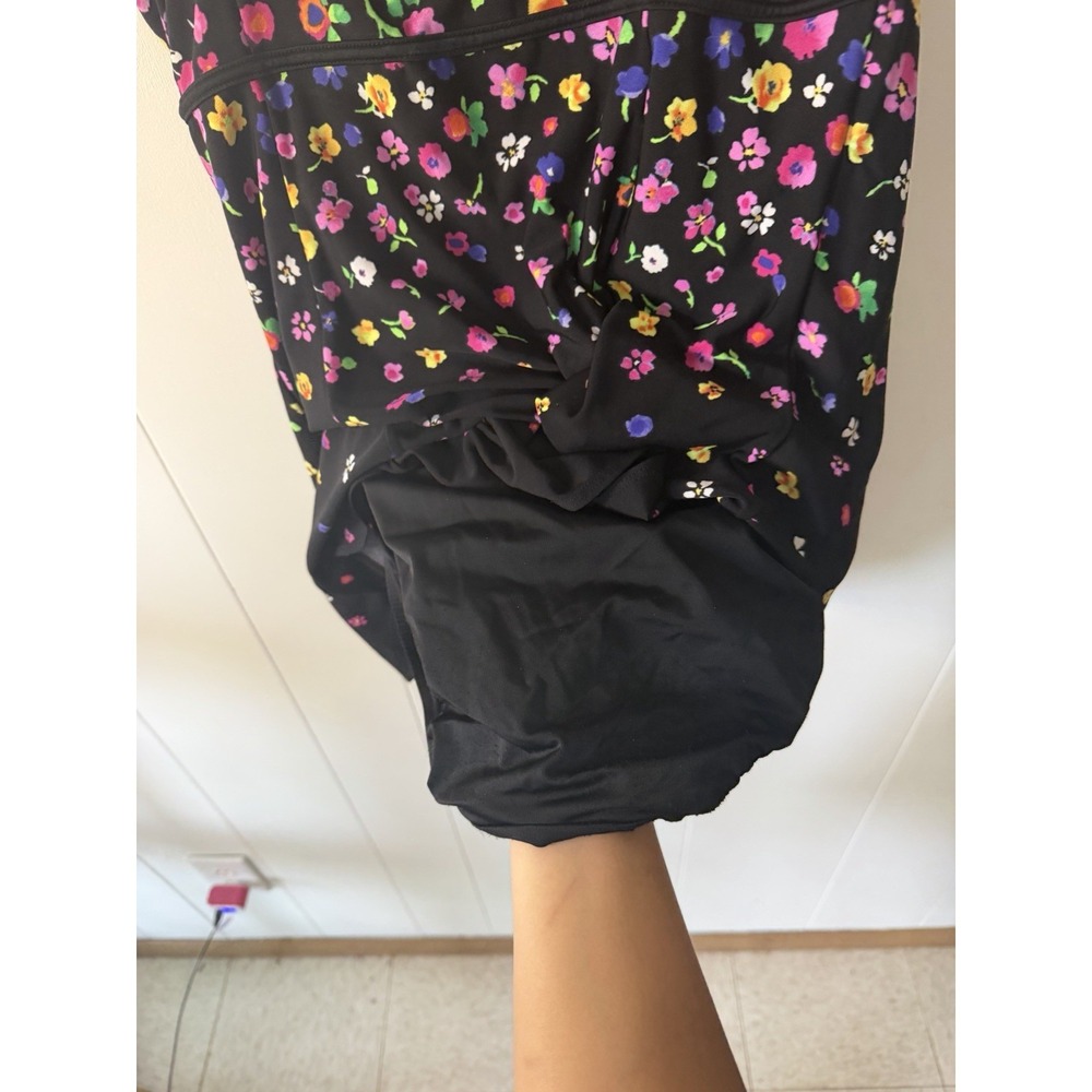 St. John's Bay Women's Size 12 Black Floral Swim Dress One Piece Swimsuit - Picture 9 of 9